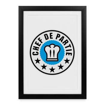 Chef de Partie | Küchenchef | Chef Cook - Affiche encadrée (27 × 37 cm) - noir - Devant