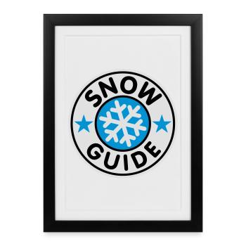 Snow Guide | Schnee Führer | Lehrer - Affiche encadrée (27 × 37 cm) - noir - Devant
