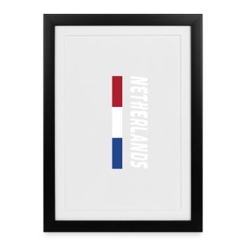 Pays-Bas / Cadeau / Idée cadeau - Affiche encadrée (27 × 37 cm) - noir - Devant
