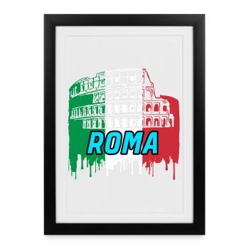 Rome / Cadeau / Idée de cadeau - Affiche encadrée (27 × 37 cm) - noir - Devant