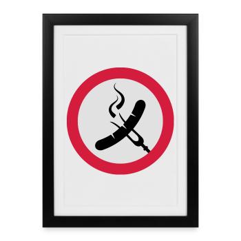 Grillwurst | BBQ Sausages - Framed poster (27 × 37 cm) - black - Front