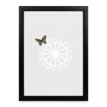LennyhjulRomaniFolketivitfjerli - Affiche encadrée (27 × 37 cm) - noir - Devant