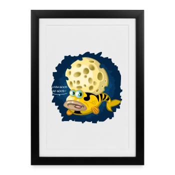 Funky fish - Framed poster (27 × 37 cm) - black - Front