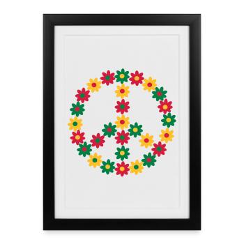 Rasta & Paix - Affiche encadrée (27 × 37 cm) - noir - Devant