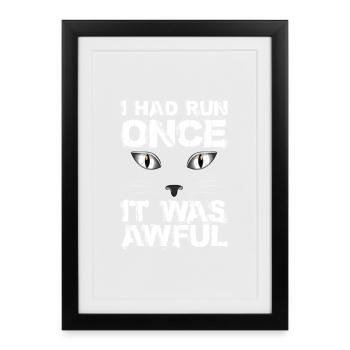 Chat chaton miaou chat domestique oeil de chat - Affiche encadrée (27 × 37 cm) - noir - Devant