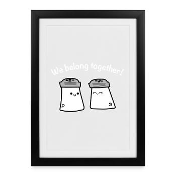 Love relationship salt pepper - Framed poster (27 × 37 cm) - black - Front
