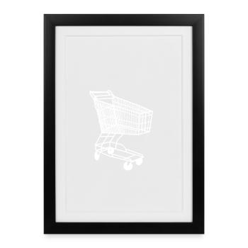 Cadeau de style panier - Affiche encadrée (27 × 37 cm) - noir - Devant