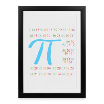 Pi avec 110 décimales - Affiche encadrée (27 × 37 cm) - noir - Devant