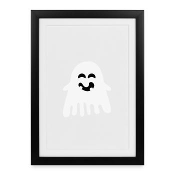 Laughing Ghost – Minimalist Halloween - Framed poster (27 × 37 cm) - black - Front