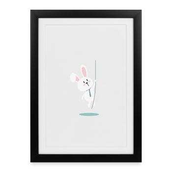 Cute Easter Bunny with Tie – Bunny Design - Framed poster (27 × 37 cm) - black - Front