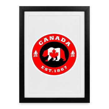 Canada Bear Flag North America Gift - Framed poster (27 × 37 cm) - black - Front