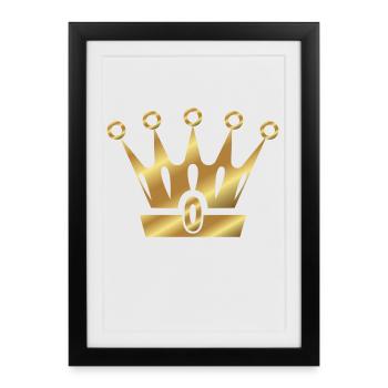 Couronne de couronnes King Queen JGA Wedding Bride Bräu - Affiche encadrée (27 × 37 cm) - noir - Devant