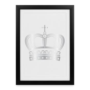 Couronne de couronnes King Queen JGA Wedding Bride Bräu - Affiche encadrée (27 × 37 cm) - noir - Devant