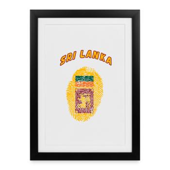 Sri Lanka Asie pays Empreinte cadeau - Affiche encadrée (27 × 37 cm) - noir - Devant