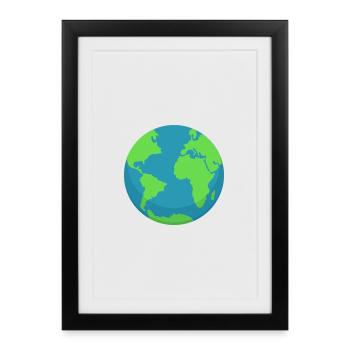 Planet Earth Minimal – Travel & Eco Style - Framed poster (27 × 37 cm) - black - Front
