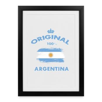 Argentine 100 % / Cadeau Amérique du Sud - Affiche encadrée (27 × 37 cm) - noir - Devant