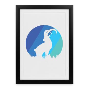 Capricorne - Affiche encadrée (27 × 37 cm) - noir - Devant