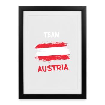 Team Austria / Gift Vienna National Flag - Framed poster (27 × 37 cm) - black - Front