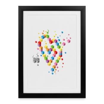 Geek Heart - Framed poster (27 × 37 cm) - black - Front