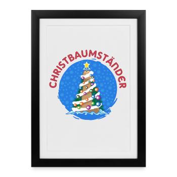 Christmas tree stand Wordwitz Xmas tree - Framed poster (27 × 37 cm) - black - Front