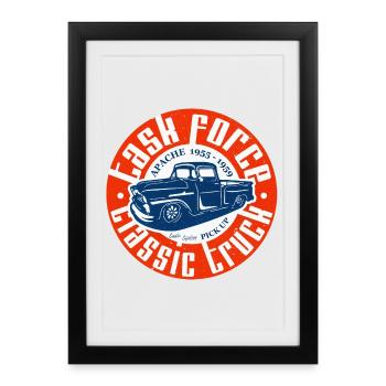 Apache Classic Truck - Gerahmtes Poster (27 × 37 cm) - Schwarz - Vorne