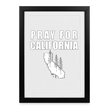 PRAY FOR CALIFORNIA - Affiche encadrée (27 × 37 cm) - noir - Devant