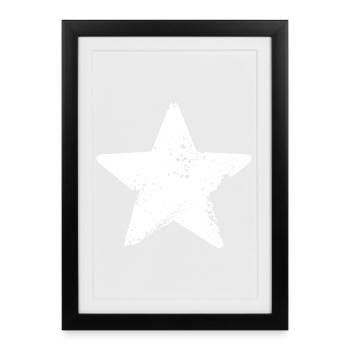 étoilé éclaboussure étoiles - Affiche encadrée (27 × 37 cm) - noir - Devant