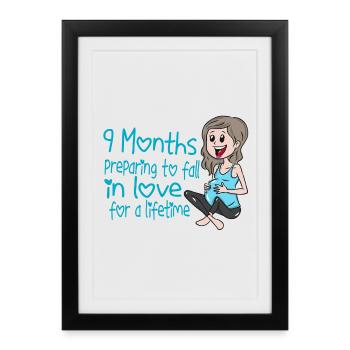 Grossesse Bébé enceinte - Affiche encadrée (27 × 37 cm) - noir - Devant