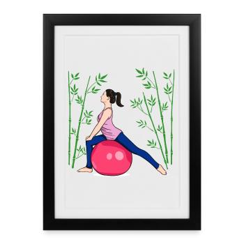 Pilates Exercise Fitness Workout Workout - Framed poster (27 × 37 cm) - black - Front