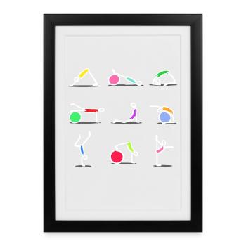 Pilates exercise workout fitness workout cardio - Framed poster (27 × 37 cm) - black - Front