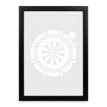 Darts Darts 180 Arrow Arrows Sports Gambling Vate - Framed poster (27 × 37 cm) - black - Front