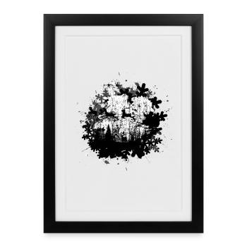 traineau grunge santa - Affiche encadrée (27 × 37 cm) - noir - Devant