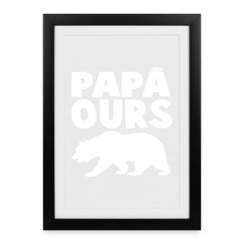 Tête de papaours sauvage en silhouette - Affiche encadrée (27 × 37 cm) - noir - Devant