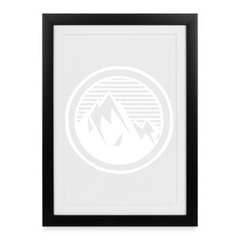 Mountains in a circle - Framed poster (27 × 37 cm) - black - Front