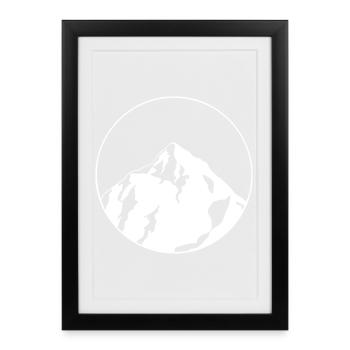 big mountain in a circle - Design - Framed poster (27 × 37 cm) - black - Front