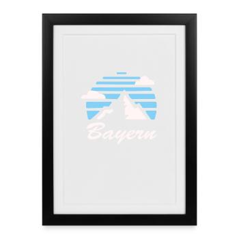 Bavière, Montagnes, , Cadeau - Affiche encadrée (27 × 37 cm) - noir - Devant