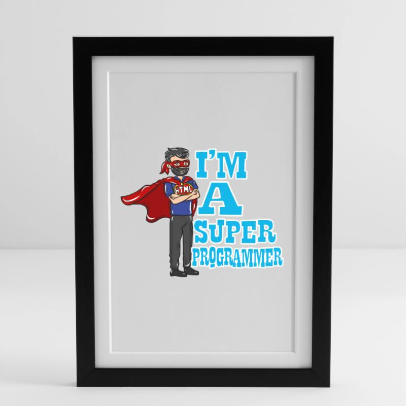 Programmierer Informatik Geschenk Gerahmtes Poster (27 × 37 cm)