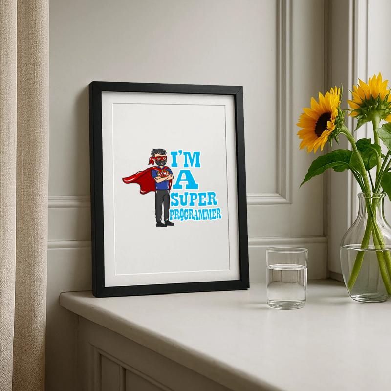 Programmierer Informatik Geschenk Gerahmtes Poster (27 × 37 cm)