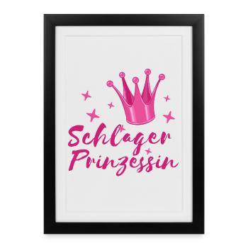 Schlager Princess Statement fan de musique folk - Affiche encadrée (27 × 37 cm) - noir - Devant