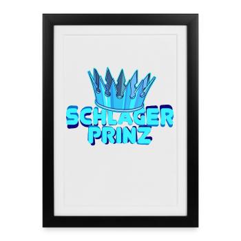 Déclaration de la couronne d'un fan de musique folklorique Schlager prince - Affiche encadrée (27 × 37 cm) - noir - Devant