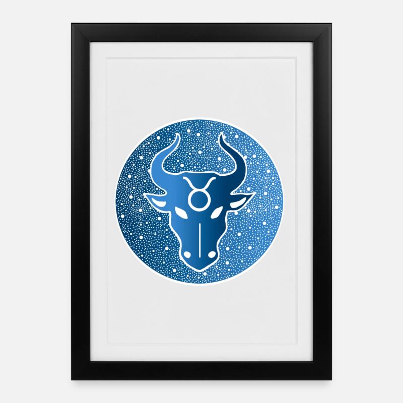 Sternzeichen: Stier - Gerahmtes Poster (27 × 37 cm) - Schwarz