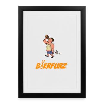 Bierfurz - Affiche encadrée (27 × 37 cm) - noir - Devant