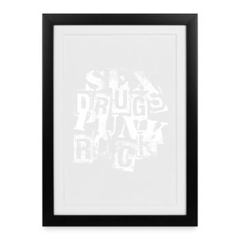 punk rock - Framed poster (27 × 37 cm) - black - Front