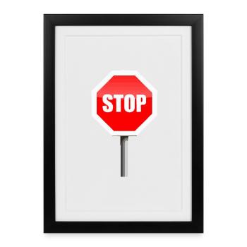 STOP - Affiche encadrée (27 × 37 cm) - noir - Devant