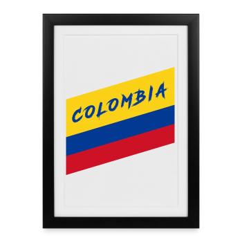 Colombie Drapeau national / Cadeau Bogota - Affiche encadrée (27 × 37 cm) - noir - Devant