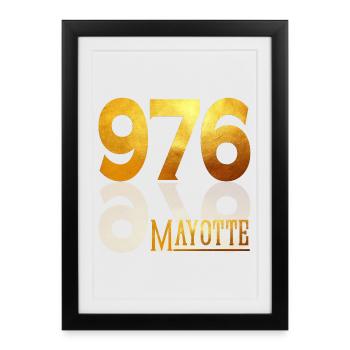 MAYOTTE - Affiche encadrée (27 × 37 cm) - noir - Devant