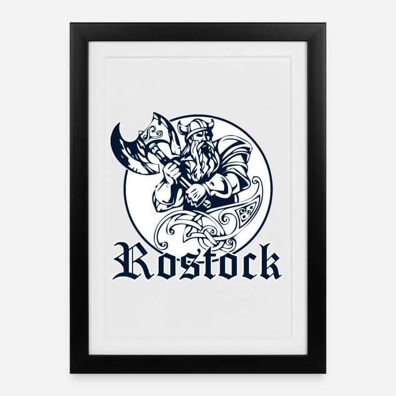 Rostock - Wikinger - Gerahmtes Poster (27 × 37 cm) - Schwarz