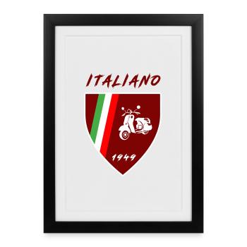 Italy Scooter / Italiano Gift Scooter - Framed poster (27 × 37 cm) - black - Front