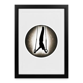 Gymnastics - Rings - Framed poster (27 × 37 cm) - black - Front