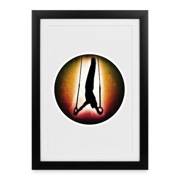 Gymnastics - Rings - Framed poster (27 × 37 cm) - black - Front
